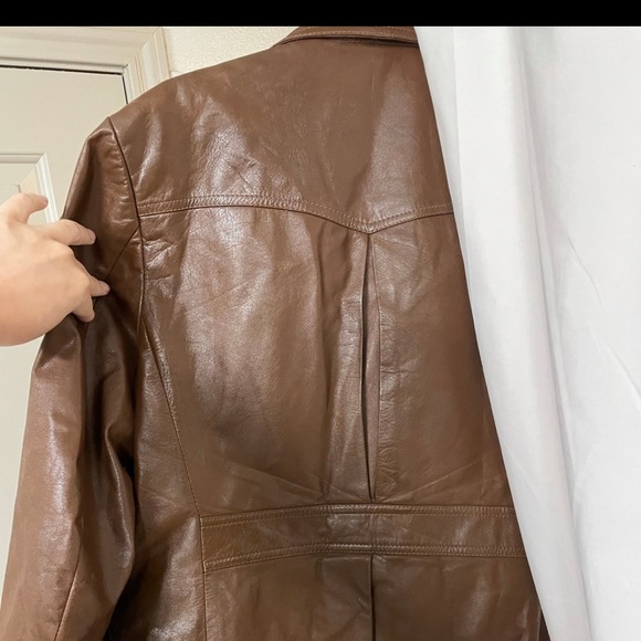 Vintage Japanese The Power leather coat blazer style by custom leathermaker S M - Picture 2 of 10